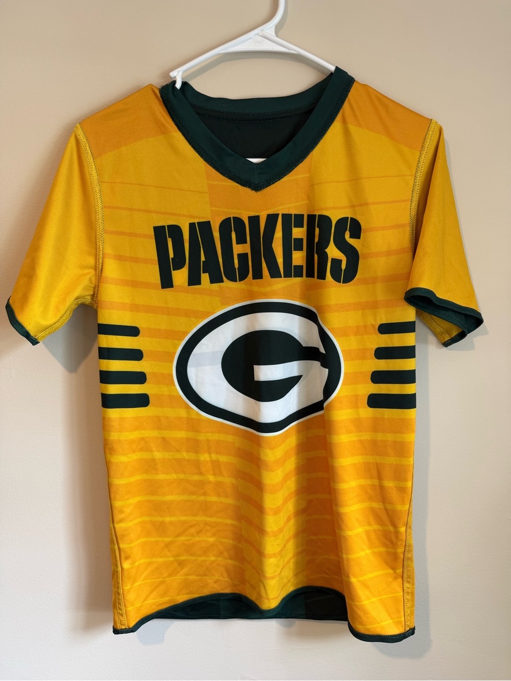 Green Bay Packers Youth Flag Yellow Logo Jersey